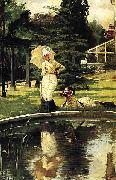 James Joseph Jacques Tissot In an English Garden Spain oil painting artist